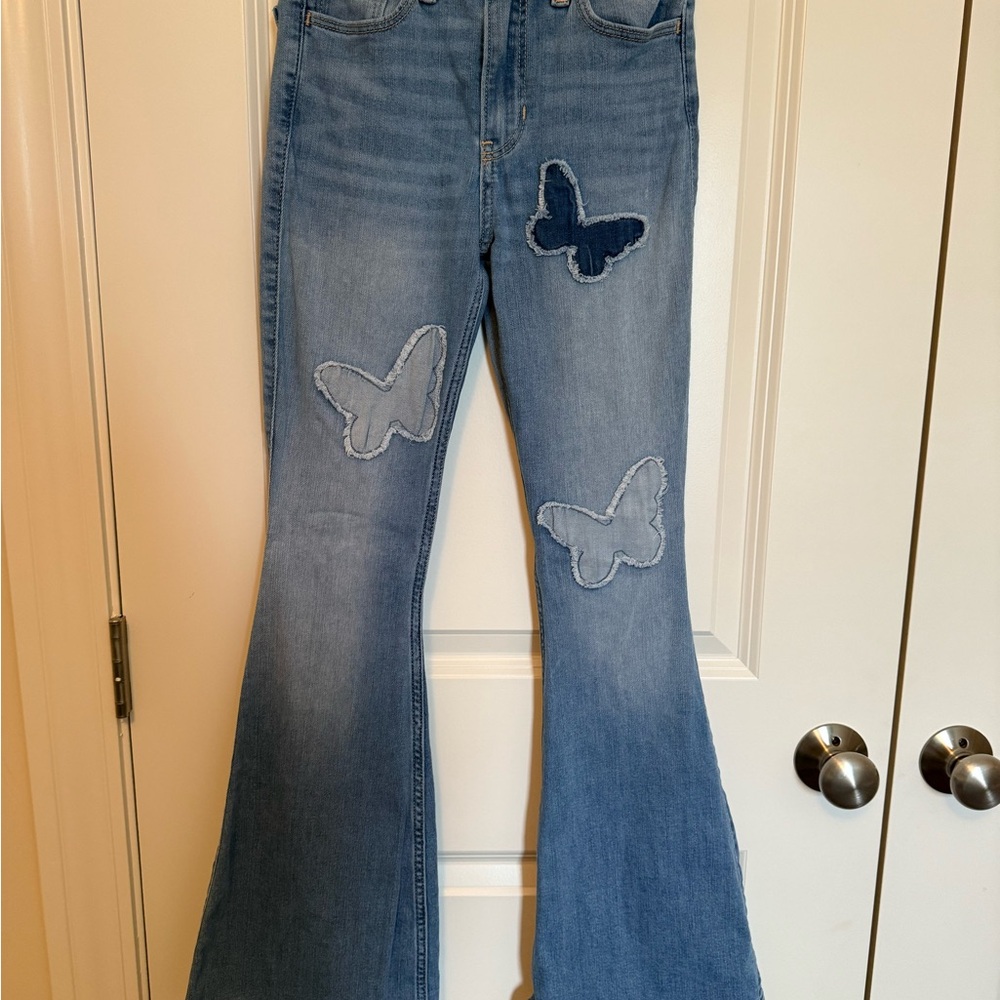Butterfly Patch Blue Jeans